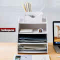 Desktop Rak Buku Multi Lapis Rak Penyimpanan Kolom File File - YOSINOGAWA STORE. 