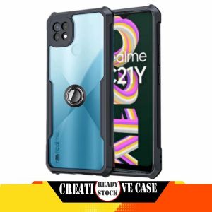 Promo Case Armor Fusion Shockproof Transparent Realme C67 4G 2023 / Realme C55 NFC / Realme 10 4G / Realme C33 / Realme C21y / Oppo A17 / Oppo A17k 2022 + Free Holder Ring