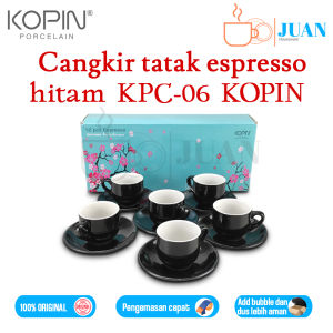 KOPIN Cangkir set espresso 90ml 6 pasang two tone Navy/ gelas espresso KPC-06