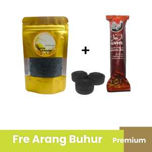 PAKET Bukhur Gold Premium FREE Arang magic 1 bungkus isi 10 keping /buhur arab /dupa  premium