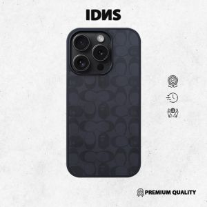 IDNS Hardcase Coach x Bape 01 Black  Case Iphone 11 12 13 Pro Max 14 Pro Max 15 Pro Max