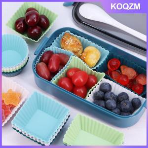 KOQZM 12pcs Reusable Silicone Cupcake Baking Cups Non-Stick Muffin Liners Molds Sets Bento Lunch Box Dividers Pastry Cake Molds