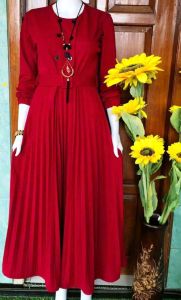 COD BAJU MUSLIM WANITA PLISKET KANCING SABUK HIDUP