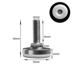 10Pcs Stainless Steel For Sofa Table Chair Cabinet Adjustable Simple Screw-in Floor Protector Furniture Hardware Furniture Feet Nylon Base Levelers