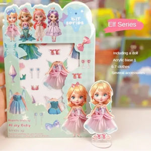 WEIHUIMEI Set 4 แพค ตุ๊กตาแม่เหล็กแต่งตัว ตุ๊กตาแม่เหล็ก DIY สติ๊กเกอร์แม่เหล็กแต่งตัวเจ้าหญิง ตุ๊กตาแต่งตัวได้ ของเล่นเด็ก ของเล่นเสริมพัฒนาการ ของเล่นฝึกสมาธิ ของเล่น Diy ของขวัญสำหรับเด็ก