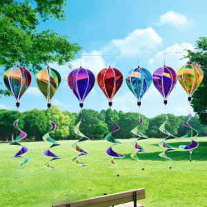 LUZMAR 1PC Random Color Air Balloon Rotating Colorful Windmill Spinners Plastic Material Wind Strips Outdoor