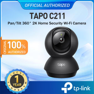 TP-Link Tapo C211 Wi-Fi Security Camera 2K Pan/Tilt 360° Night Vision with 2-Way Audio and 1-Year Warranty - Black