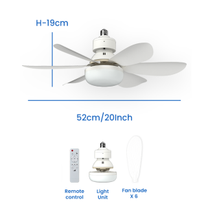 【SG Stock】 52cm Ceiling Fan With Light 40W 3Color+3Fan Speeds E27 Ceiling Fan Light With Remote Control