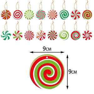 16Pcs Christmas Tree Lollipop Candy Decor Outdoor Decoration Hanging Ornaments for Xmas Holiday