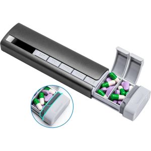 JACAUY 7 Day Weekly Pill Organizer Large Capacity Aluminum Construction Pill Organizer Stylish Design Vitamin Organizer Supplements