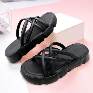 SIMWOOD Sandal Platform Wanita Dewasa Sandal Fuji Wanita Korea Sepatu Sandal Wanita Korea Jelly Wedges Platform Tebal Empuk