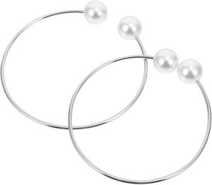 Luxshiny Sturdy Pearl Curtain Tiebacks 2pcs Magnetic Buckle Easy to Use Perfect Present