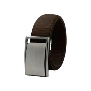 Ikat Pinggang Pria Gesper Bahan Katun Silet Jepit Hitam YH-BK-40