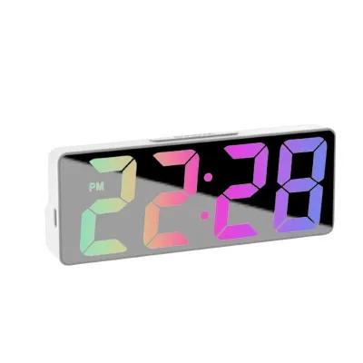 Xiaomi Voice Control Digital Alarm Clock Temperature Date Alarm Snooze Night Mode Table Clock 12/24H USB Plug-in Always On LED