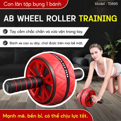 BG - CON LĂN TẬP CƠ BỤNG 1 BÁNH AB WHEEL TDR -95 máy tập cơ bụng con lăn tạ tập gym tại nhà