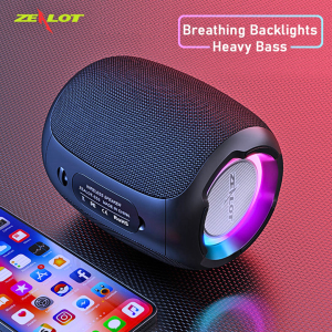 READY ZEALOT Speaker Portable Bluetooth Stereo Outdoor Waterproof RGB IPX7 5.0 S53
