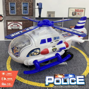 mainan anak helikopter police helicopter polisi lampu suara gerak baterai