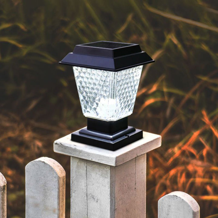 Vimite 2Pack LED โคมไฟหัวเสาโซล่าเซล Solar Post Light Outdoor ...