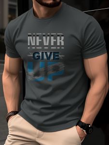Summer Mens Casual T-Shirts Oversized Letter Printed O-Neck Short Sleeved T-Shirt Sports Tops Quick-Dry Fashion Mens Clothing
