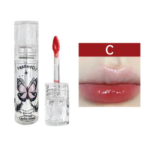 Butterfly Mirror Face Lip Glaze Water Gloss Clear Glass Lip Gloss Whitening Lipstik Tahan Lama-🌹Tamia