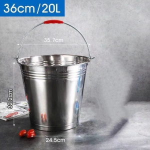 Preferred Household Stainless Steel Bucket Large Capacity Multi-size Water Storage Bucket Oil Bucket Convenient To Carry
