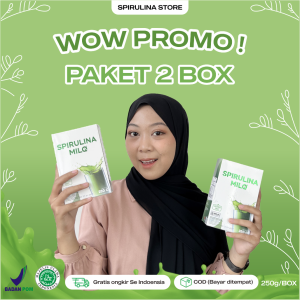 Paket 2 Box Spirulina Milq Susu Kesehatan Imun dan Antioksidan Dengan Spirulina Original