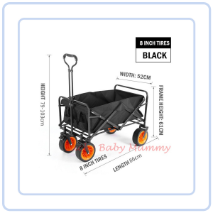 【Pure Care】 Folding Picnic Cart Camping Wagon with Wheels