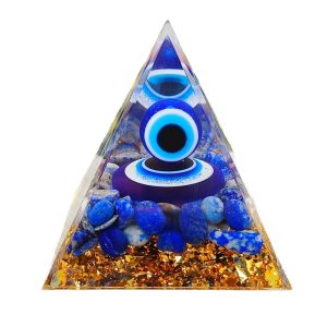 Demon Eye Pyramid Natural Lapis Lazuli Energy Bring Good Luck Meditation Ornament
