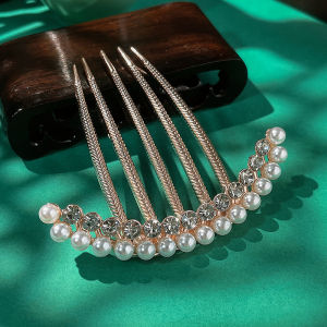 Metal Hair Comb Hairpin U-shaped Rhinestone Elegant Ladies Hairpin Vintage Hair Clip