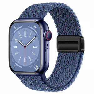 Magnetic Buckle Nylon Braided Strap For Apple Watch Ultra 3 2 49mm 46mm 42mm 44mm 40mm 45mm 41mm 38mm Breathable Bracelet Band For iWatch Series 11 10 9 8 7 6 5 4 SE3