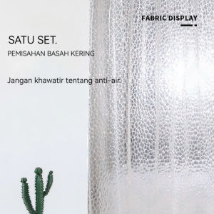 Tirai Kamar Mandi EVA Kamar Mandinya Tahan Air Dan Tahan Jamur Tebal Tirai Shower Transparan 180x180cm Shower Curtain