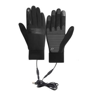 Thermals găng tay đan mùa đông đi xe đạp màn hình cảm ứng găng tay có thể sạc qua USB găng tay sưởi ấm cho đi xe đạp và trượt tuyết