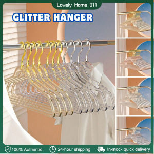 Wholesale 10pcs Transparent Sparkling Clothes Hangers Ins Style Non-Slip Hangers