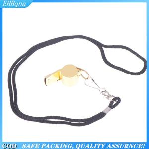 [COD] Gold Stainless Steel Rope Whistle Hanging Neck Outdoor Lifesaving Whistle