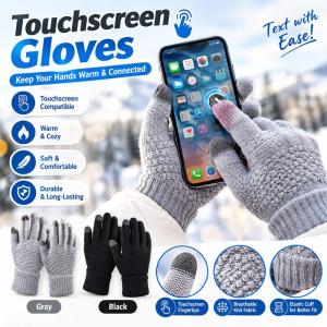 Men Gloves Winter Touch Screen Gloves Warm Stretch Knit Mittens Full Finger Guantes for Women Men