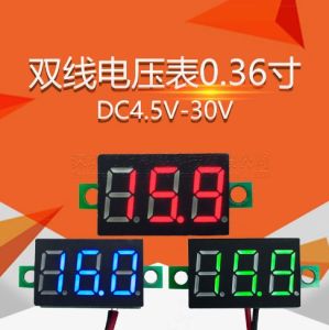 Voltmeter Digital DC Mini  2 Kabel 4.5V-30V 0.36 036 Inch Volt Meter