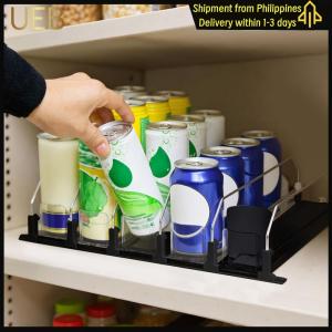 【UEB】Refrigerator Soda Can Dispenser with Automatic Push and Glide Function for Kitchen Storage Durable and Space-Saving Drink Organizer