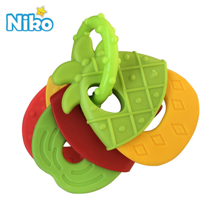 NK Baby Fruits Vegetables Teether Rattle Toy Hand Grips Toy for Baby