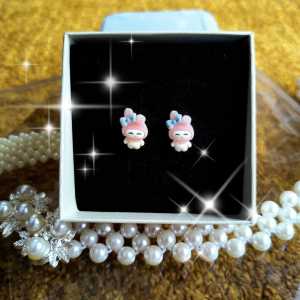 S925 Needle Stud Earrings Cute Fuzzy Set Cartoon Charm Flocking Earrings Jewelry for Women and Girls