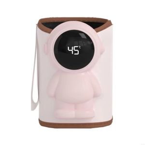 SVSAKZ168 Digital Temperature Display Baby Bottle Warmer Constant Temperature Adjustable Wrap Design Milk Warmer Sleeve Convenient Heat Preservation Cover Travel Breastmilk Heater Travel