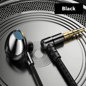 LinJn Earphones Wired Earbuds In Ear 3.5mm/Type-C 90 Degree Elbow Plug Headphones With Mic Headset Gamer Sports For Mobile Phones