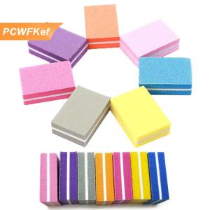 【PCWFKef】 50pcs Mini Nail Sponge tập tin đệm khối Buffing Sanding 100 180 Grit hai mặt móng chân công cụ cho gel đánh bóng làm móng tay cung cấp