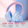 2023 Gradient Color Bluetooth Headphone Wireless Music Headset LED Light With Mic Gamer Earphone Kids Lovely Christmas Gifts. 