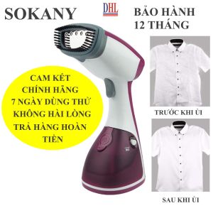 Bàn là bàn ủi hơi nước cầm tay SOKANY công suất 1500W mẫu mới 2021 chính hãng