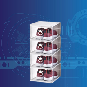 King Clamshell Stackable Transparent Heavy duty Shoe Box