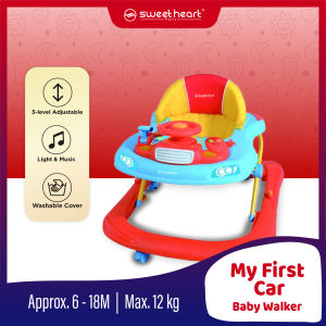 Sweet Heart Paris BW6968 Baby Walker Learn Moving Tolocar Ride On Car with Activity Tray Music with Steering Wheels (Blue Orange)