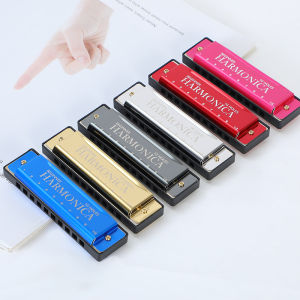 Kèn ác mô ni ca 10 lỗ cho người mới bắt đầu kèn harmonica bằng kim loại dành cho trẻ em và người lớn dụng cụ học nhạc kèm hộp đựng và sách hướng dẫn