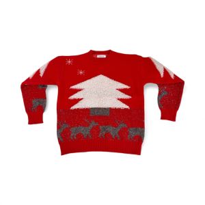 เสื้อไหมพรม สเวตเตอร์แขนยาวลายคริสต์มาส หนานุ่ม(SP37)