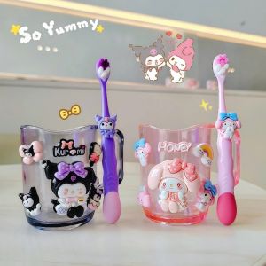 kids Sanrio Toothbrush Kuromi Rinse Cup for Set Toiletry Set MyMelody Childrens Toothbrushes