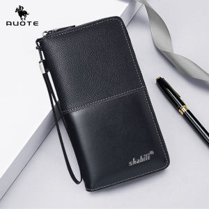 AUOTE Mens Long Wallet Soft PU Long Wallet Multi-Card Position Litchi Pattern Splicing Wallet Multi-Functional Wallet Large Capacity Purse ID Credit Cards Holders Coin Pouch PU Leather Coin Bag Business Wallets